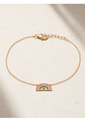 Andrea Fohrman - Mini Rainbow 14-karat Gold, Sapphire And Emerald Bracelet - One size