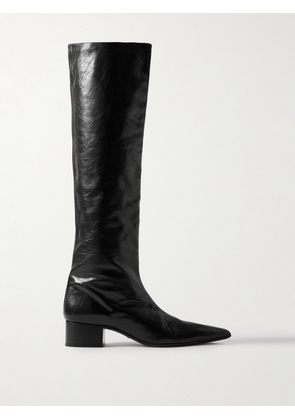 KHAITE - Andee Crinkled-leather Knee Boots - Black - IT36,IT36.5,IT37,IT37.5,IT38,IT38.5,IT39,IT39.5,IT40,IT40.5,IT41