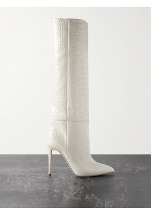 Paris Texas - Croc-effect Leather Knee Boots - Off-white - IT35,IT35.5,IT36,IT36.5,IT37,IT37.5,IT38,IT38.5,IT39,IT39.5,IT40,IT40.5,IT41,IT41.5,IT42