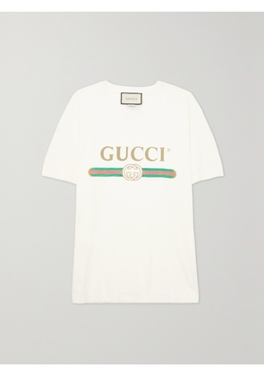 Gucci - Oversized Appliquéd Printed Cotton-jersey T-shirt - White - XXXS,XXS,XS,S,M,L,XL,XXL
