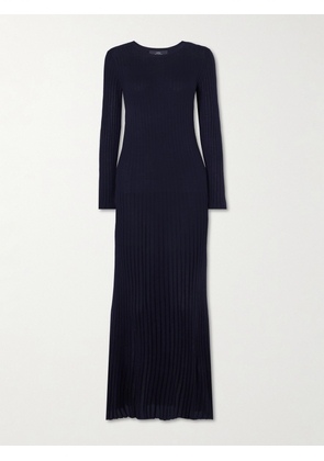 Arch4 - Fliss Ribbed Organic Cashmere Maxi Dress - Blue - x small,small,medium,large