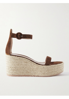 Gianvito Rossi - 45 Suede Espadrille Wedge Sandals - Brown - IT34,IT34.5,IT35,IT35.5,IT36,IT36.5,IT37,IT37.5,IT38,IT38.5,IT39,IT39.5,IT40,IT40.5,IT41,IT41.5,IT42