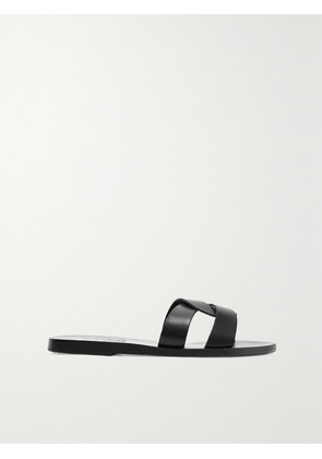 Ancient Greek Sandals - Desmos Cutout Leather Slides - Black - IT35,IT36,IT37,IT38,IT39,IT40,IT41,IT42