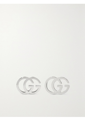 Gucci - Gg Tissue 18-karat White Gold Earrings - Silver - One size