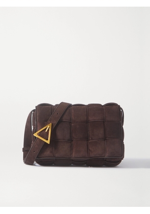Bottega Veneta - Cassette Padded Intrecciato Suede Shoulder Bag - Brown - One size