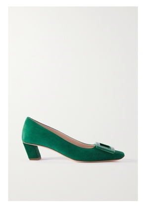 Roger Vivier - Belle Vivier 45 Suede Pumps - Green - IT34,IT34.5,IT35,IT35.5,IT36,IT36.5,IT37,IT37.5,IT38,IT38.5,IT39,IT39.5,IT40,IT40.5,IT41,IT41.5,IT42