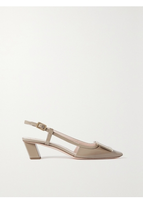 Roger Vivier - Belle Vivier 45 Patent-leather Slingback Pumps - Brown - IT34,IT34.5,IT35,IT35.5,IT36,IT36.5,IT37,IT37.5,IT38,IT38.5,IT39,IT39.5,IT40,IT40.5,IT41,IT41.5,IT42