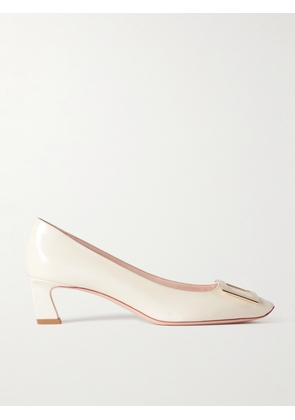 Roger Vivier - Decollete Trompette 45 Patent-leather Pumps - Off-white - IT34,IT34.5,IT35,IT35.5,IT36,IT36.5,IT37,IT37.5,IT38,IT38.5,IT39,IT39.5,IT40,IT40.5,IT41,IT41.5,IT42