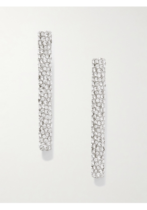 MCQUEEN - T-bar Silver-tone Crystal Earrings - One size