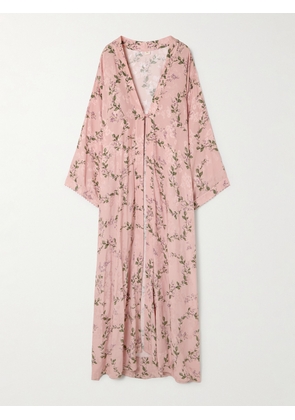 Agua by Agua Bendita - Amanda Wisteria Floral-print Jacquard Coverup - Pink - XS/S,M/L