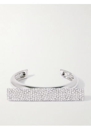 MCQUEEN - T-bar Silver-tone Crystal Cuff - M