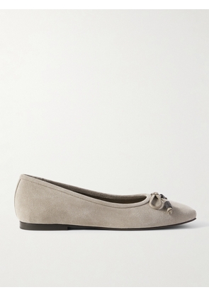 Brunello Cucinelli - Bead-embellished Suede Ballet Flats - Neutrals - IT36,IT36.5,IT37,IT37.5,IT38,IT38.5,IT39,IT39.5,IT40,IT40.5,IT41