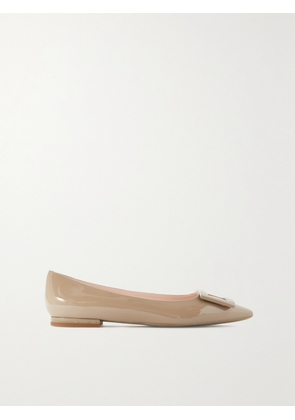 Roger Vivier - Gommettine Patent-leather Point-toe Flats - Brown - IT34,IT34.5,IT35,IT35.5,IT36,IT36.5,IT37,IT37.5,IT38,IT38.5,IT39,IT39.5,IT40,IT40.5,IT41,IT41.5,IT42