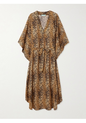 Melissa Odabash - Bonnie Belted Leopard-print Jersey Kaftan - Animal print - One size