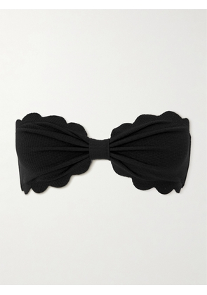 Marysia - Antibes Scalloped Recycled-seersucker Bikini Top - Black - x small,small,medium,large,x large,xx large