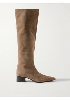 KHAITE - Andee Suede Knee Boots - Brown - IT36,IT36.5,IT37,IT37.5,IT38,IT38.5,IT39,IT39.5,IT40,IT40.5,IT41