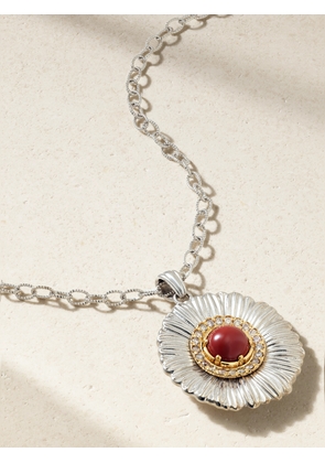 Buccellati - Blossom Sterling Silver And Gold-plated, Jasper And Diamond Necklace - One size