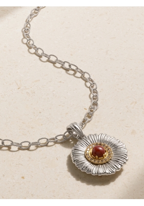 Buccellati - Blossom Sterling Silver And Gold-plated, Jasper And Diamond Necklace - One size