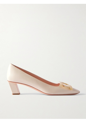 Roger Vivier - Belle Vivier 45 Buckled Leather Pumps - Cream - IT34,IT34.5,IT35,IT35.5,IT36,IT36.5,IT37,IT37.5,IT38,IT38.5,IT39,IT39.5,IT40,IT40.5,IT41,IT41.5,IT42