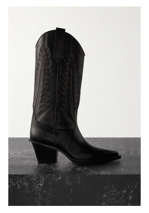 Paris Texas - Rosario Embroidered Textured And Croc-effect Leather Cowboy Boots - Black - IT35,IT35.5,IT36,IT36.5,IT37,IT37.5,IT38,IT38.5,IT39,IT39.5,IT40,IT40.5,IT41,IT41.5,IT42