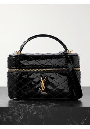 SAINT LAURENT - Gaby Vanity Patent-leather Shoulder Bag - Black - One size