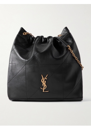 SAINT LAURENT - Jamie Shopping Appliquéd Quilted Leather Shoulder Bag - Black - One size