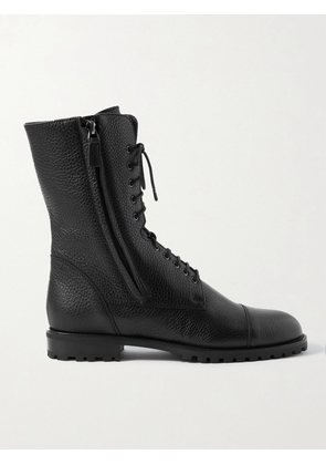 Manolo Blahnik - Lugata Textured-leather Ankle Boots - Black - IT34,IT34.5,IT35,IT35.5,IT36,IT36.5,IT37,IT37.5,IT38,IT38.5,IT39,IT39.5,IT40,IT40.5,IT41,IT41.5,IT42,IT42.5,IT43