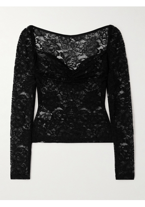 Dolce & Gabbana - Gathered Lace Blouse - Black - IT36,IT38,IT40,IT42,IT44,IT46,IT48,IT50