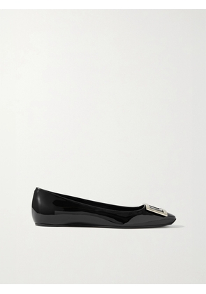 Roger Vivier - Trompette Bellerine Glossed-leather Ballet Flats - Black - IT34,IT34.5,IT35,IT35.5,IT36,IT36.5,IT37,IT37.5,IT38,IT38.5,IT39,IT39.5,IT40,IT40.5,IT41,IT41.5,IT42