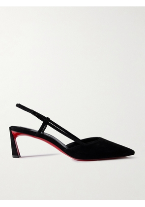 Christian Louboutin - Condoroline 55 Cutout Suede Slingback Pumps - Black - IT35,IT36,IT36.5,IT37,IT37.5,IT38,IT38.5,IT39,IT39.5,IT40,IT40.5,IT41,IT41.5,IT42