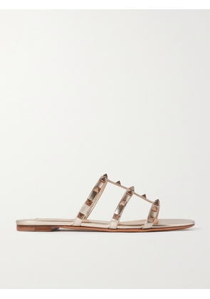 Valentino Garavani - Rockstud Metallic Leather Sandals - Gold - IT35,IT35.5,IT36,IT36.5,IT37,IT37.5,IT38,IT38.5,IT39,IT39.5,IT40,IT40.5,IT41,IT41.5,IT42