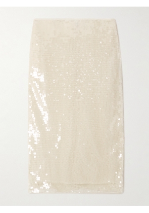 Stella McCartney - Sequined Mesh Midi Skirt - Cream - IT34,IT36,IT38,IT40,IT42,IT44,IT46,IT48,IT50