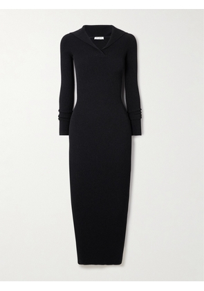 Alaïa - Hooded Ribbed-knit Midi Dress - Black - FR 34,FR 36,FR 38,FR 40,FR 42,FR 44,FR 46