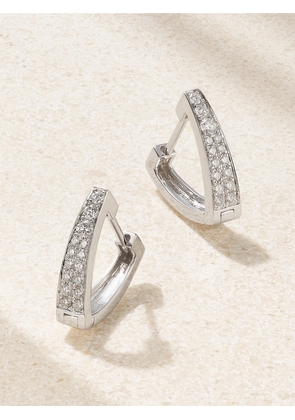 Anita Ko - Huggies 18-karat White Gold Diamond Hoop Earrings - Silver - One size