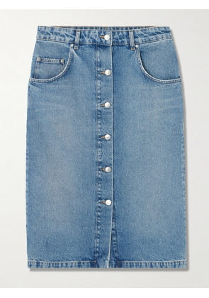 Stella McCartney - Embellished Organic Denim Midi Skirt - Blue - xx small,x small,small,medium,large,x large