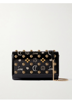 Christian Louboutin - Paloma Embellished Patent-leather Shoulder Bag - Black - One size