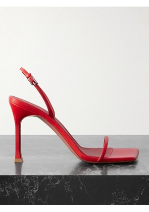 Amina Muaddi - Maya Leather Sandals - Red - IT35,IT36,IT36.5,IT37,IT37.5,IT38,IT38.5,IT39,IT39.5,IT40,IT41,IT42