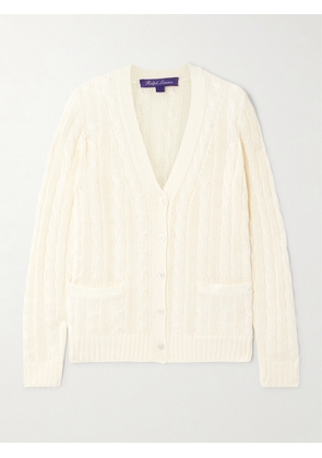 Ralph Lauren Collection - Cable-knit Silk Cardigan - Cream - xx small,x small,small,medium,large,x large,xx large