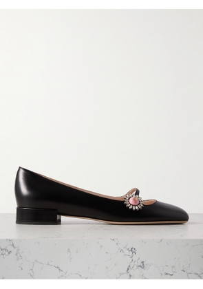 Valentino Garavani - Ballerina 20 Embellished Leather Flats - Black - IT35,IT36,IT36.5,IT37,IT37.5,IT38,IT38.5,IT39,IT39.5,IT40,IT40.5,IT41,IT41.5,IT42