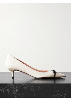 Valentino Garavani - Bepointy 45 Bow-embellished Two-tone Leather Pumps - Ivory - IT36,IT36.5,IT37,IT37.5,IT38,IT38.5,IT39,IT39.5,IT40,IT40.5,IT41,IT41.5,IT42