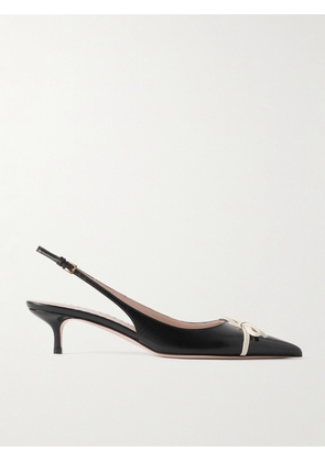 Valentino Garavani - Bepointy 45 Bow-embellished Leather Slingback Pumps - Black - IT36,IT36.5,IT37,IT37.5,IT38,IT38.5,IT39,IT39.5,IT40,IT40.5,IT41,IT41.5,IT42