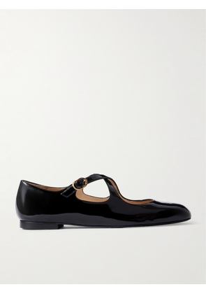 Stuart Weitzman - Clem Patent-leather Mary-jane Ballet Flats - Black - US5,US5.5,US6,US6.5,US7,US7.5,US8,US8.5,US9,US9.5,US10,US10.5,US11,US11.5,US12