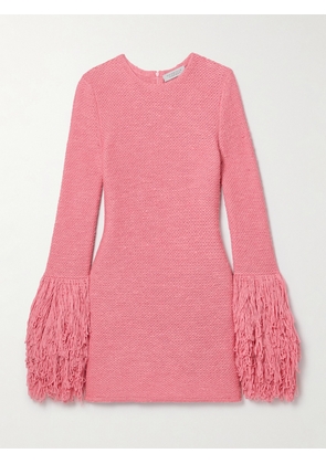 Gabriela Hearst - Liam Fringed Cashmere And Silk-blend Mini Dress - Pink - x small,small,medium,large,x large