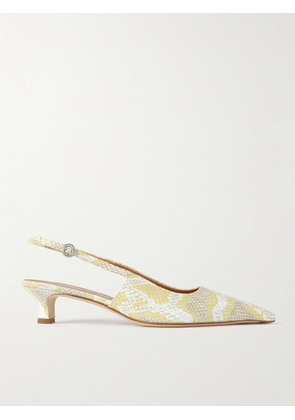 Aeyde - Catrina Snake-effect Leather Slingback Pumps - Animal print - IT35,IT35.5,IT36,IT36.5,IT37,IT37.5,IT38,IT38.5,IT39,IT39.5,IT40,IT40.5,IT41,IT41.5,IT42