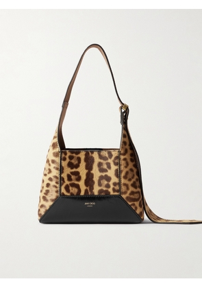 Jimmy Choo - Leopard-print Leather-trimmed Pony Hair Shoulder Bag - Animal print - One size