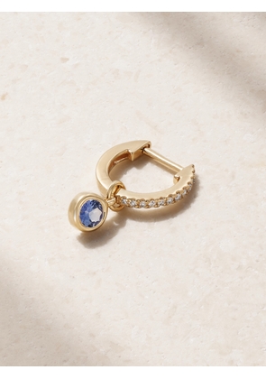 STONE AND STRAND - Orchid 10-karat Gold, Sapphire And Diamond Single Hoop Earring - Blue - One size