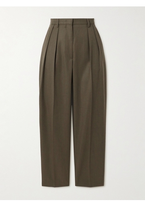 Altuzarra - Emmett Pleated Wool Tapered Pants - Brown - FR 34,FR 36,FR 38,FR 40,FR 42,FR 44,FR 46