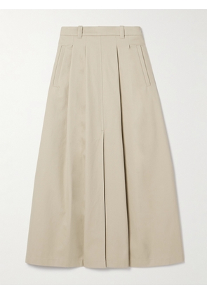 Altuzarra - Mack Pleated Cotton-twill Maxi Skirt - Neutrals - FR 34,FR 36,FR 38,FR 40,FR 42,FR 44,FR 46