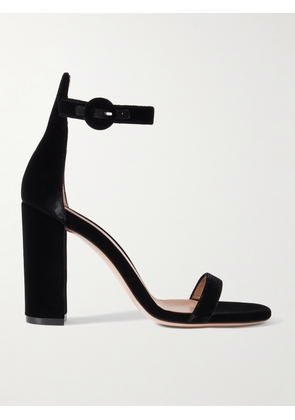Gianvito Rossi - Gaeta 105 Velvet Sandals - Black - IT35,IT35.5,IT36,IT36.5,IT37,IT37.5,IT38,IT38.5,IT39,IT39.5,IT40,IT40.5,IT41,IT41.5,IT42