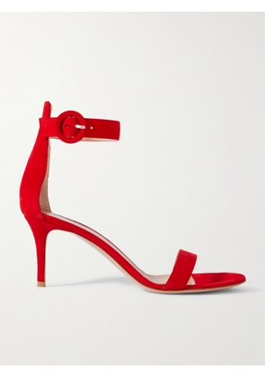 Gianvito Rossi - Portofino 70 Suede Sandals - Red - IT35,IT35.5,IT36,IT36.5,IT37,IT37.5,IT38,IT38.5,IT39,IT39.5,IT40,IT40.5,IT41,IT41.5,IT42